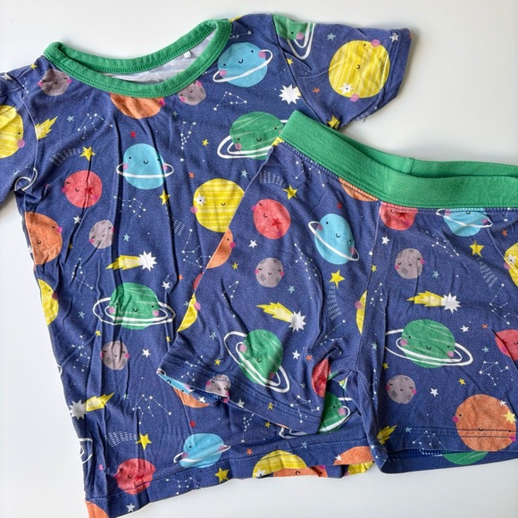 Little Sleepies Other - Little Sleepies, Space and Planets 2 piece pjs, short sleeve, 2T toddler